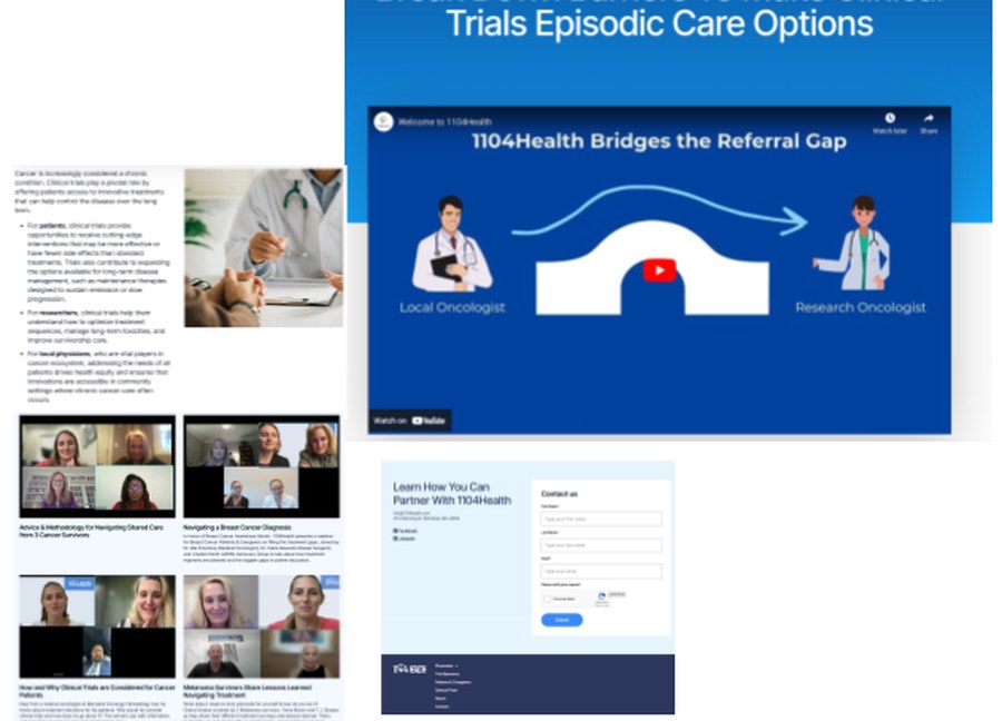 1104Health's site before: a dense, physician-only story