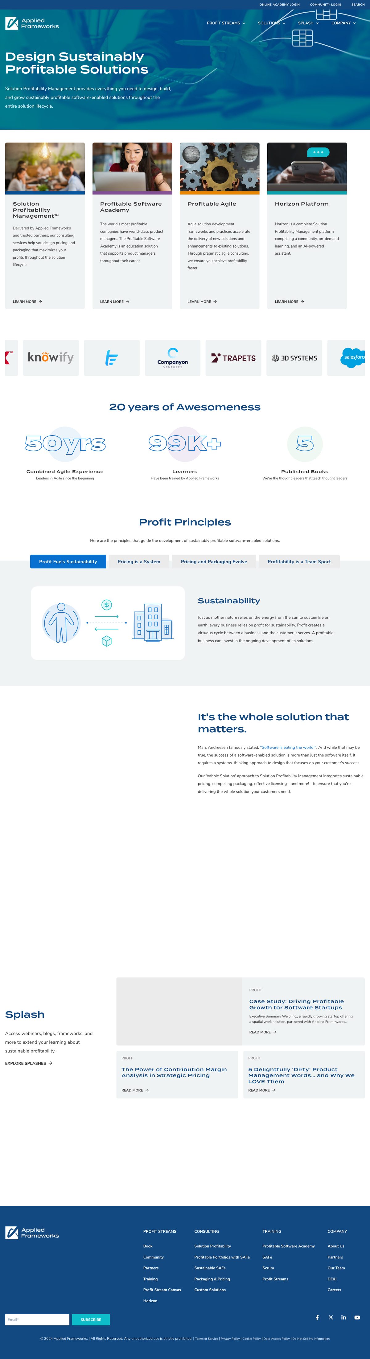 Applied Frameworks' homepage before the engagement (archived October 2024)