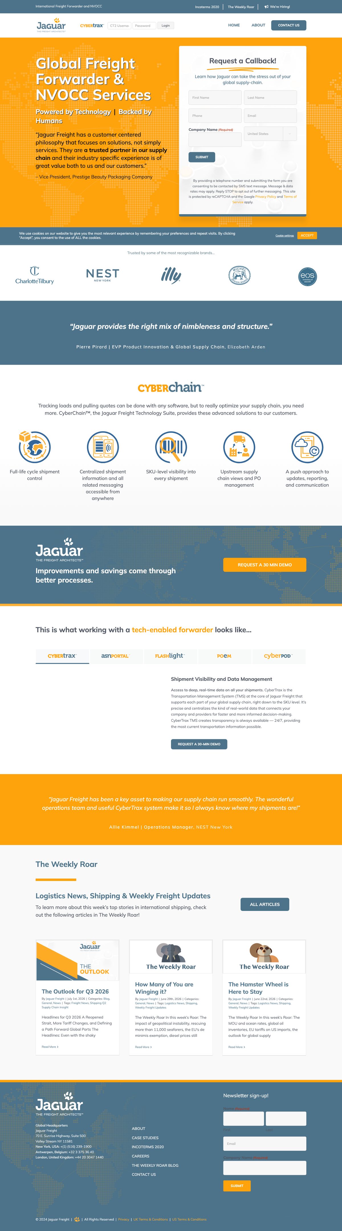 jaguarfreight.com today: Global Freight Forwarder and NVOCC Services