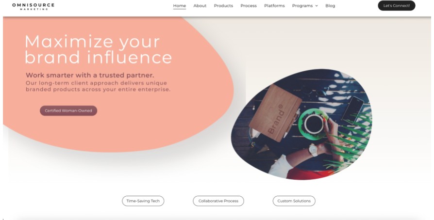 OmniSource Marketing's old homepage: Maximize your brand influence
