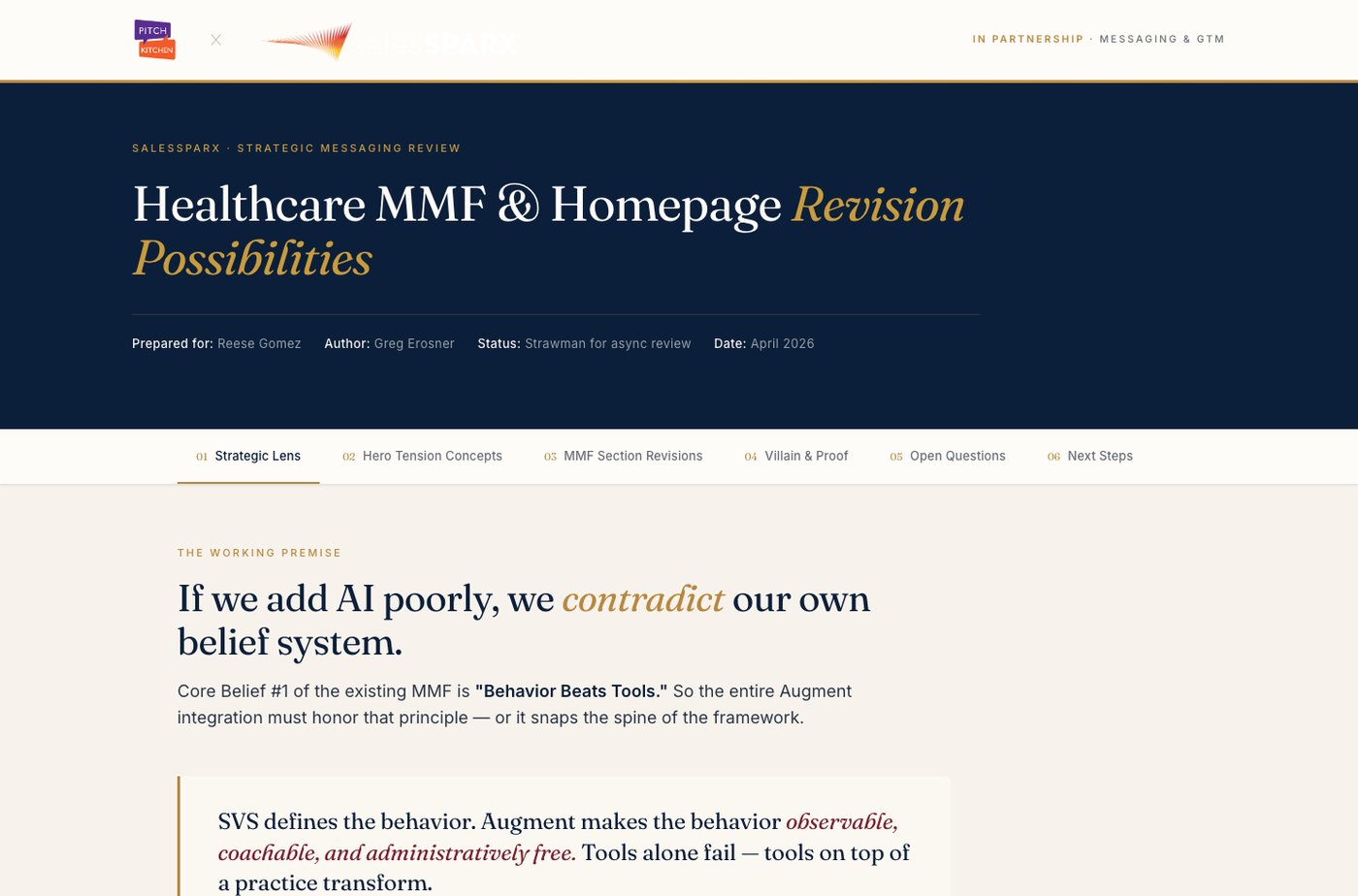 The revision headline: what we set out to sharpen together.